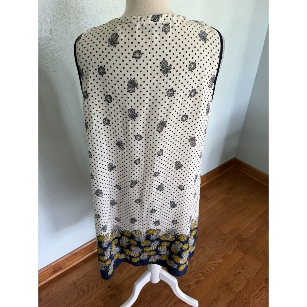 Naif Sleeveless White Shift Dress Polka Dot Pineapple Summer XL DD249-170418 - Picture 4 of 7